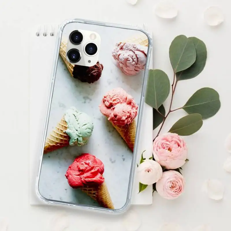 

Summer Ice Cream delicious Sweets food Phone Case for iPhone 11 12 mini pro XS MAX 8 7 6 6S Plus X 5S SE 2020 XR Luxury shell