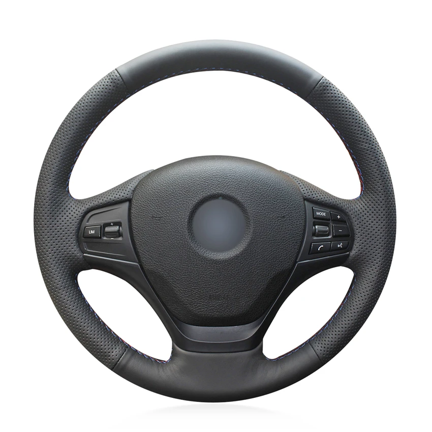 

Hand-stitched Black Genuine Leather Car Steering Wheel Cover for BMW F30 F31 F34 F20 F21 F22 F23 2014 2015 2016 2017-2019