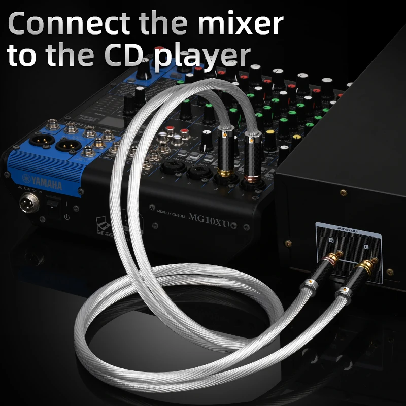 Hi-Fi 6 5 мм к RCA аккумуляторному кабелю Hi-end OCC посеребренный двойной до 2RCA кабель с