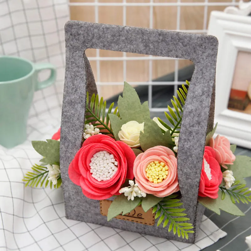 Цветочный букет из фетра сделай сам женские тканевые цветы ручной работы для