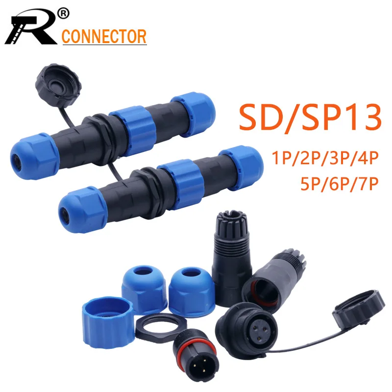 

1 комплект, водонепроницаемый авиационный разъем SP13/SD13, IP68, кабель, разъем, штекер и гнездо, 1 2 3 4 5 6 7 Pin