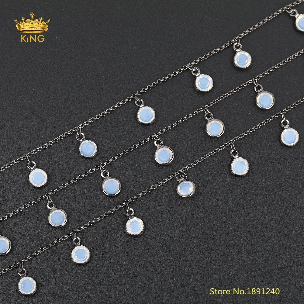 Стеклянные цепочки для исцеления от чокеров 5 метров граненая монета стеклянная