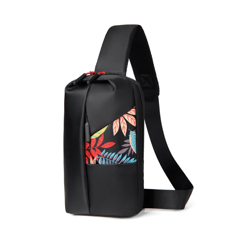 2021 New Product Backpack Men's Polyester Computer  Fashion Trend Printing Chest  Messenger Bag Factory Wholesale