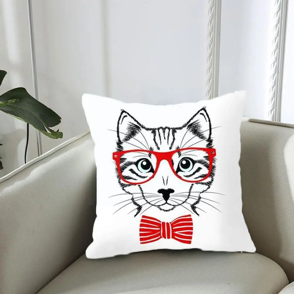 

Nordic Hand-painted Cute Animal Print Peach Skin Pillowcase Decor Pillow Cushion For Sofa 45x45cm Pillowcase Animal Cover C H9Q8