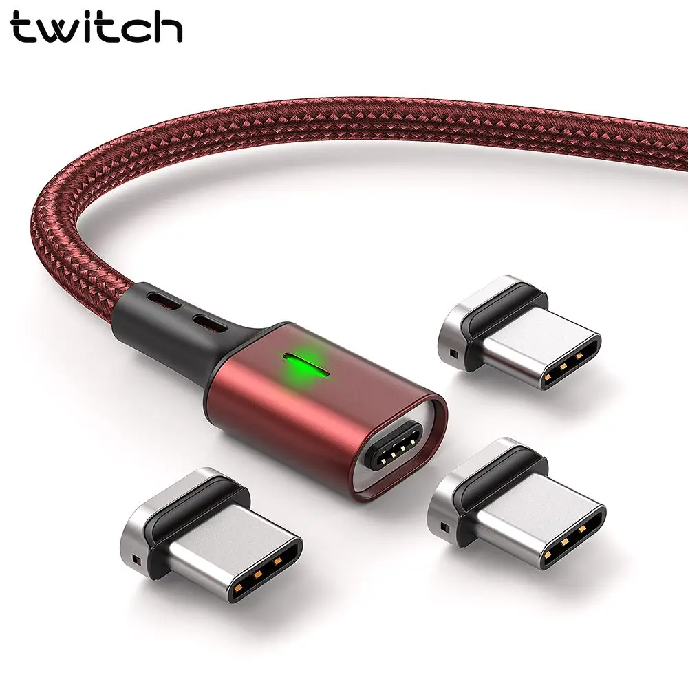 Twitch-Cable de carga magnético para móvil, Cable USB tipo C para Xiaomi...