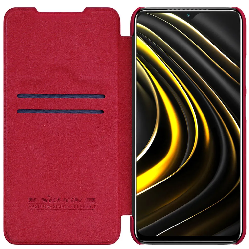 

Чехол Nillkin Qin для Xiaomi Poco M3, кожаный флип-чехол, Роскошный кошелек в деловом стиле, чехол для телефона Xiaomi Poco M3, чехол для телефона
