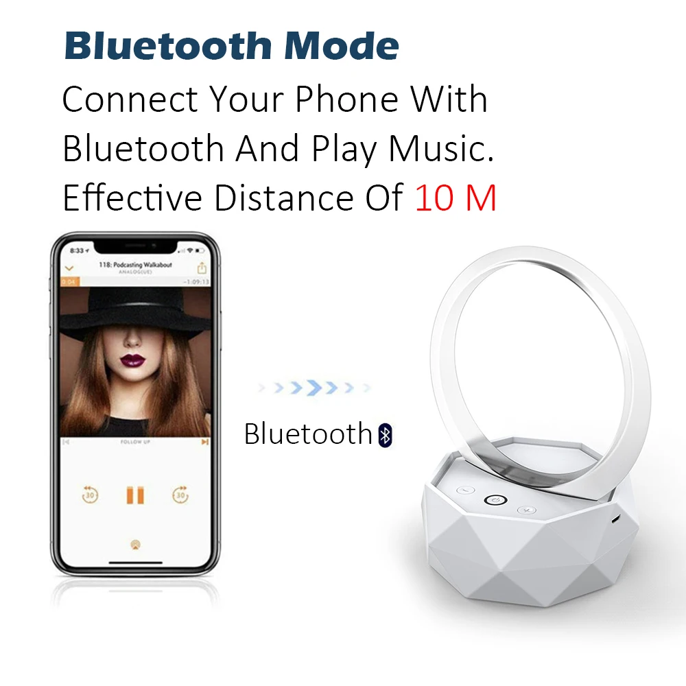 Портативный светодиодный ночсветильник с Bluetooth динамиком беспроводной динамик