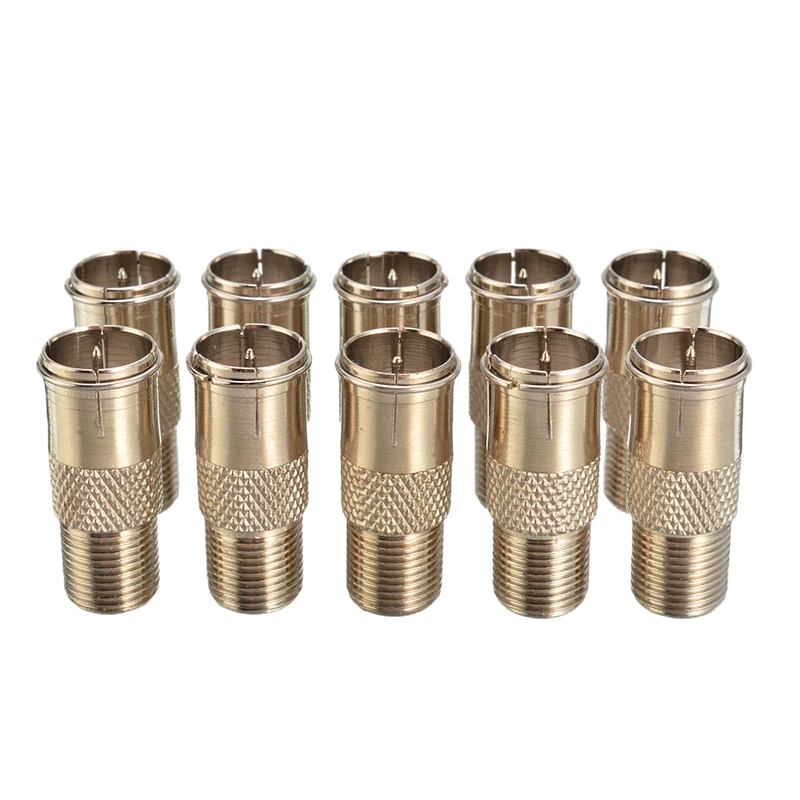 10 шт./лот разъем ТВ RF коаксиальный адаптер F Тип штекер к антенна женский адаптеры