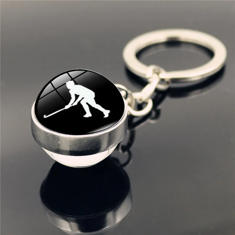 Брелок для ключей хоккея с шайбой модный двухсторонний брелок кулоном в виде