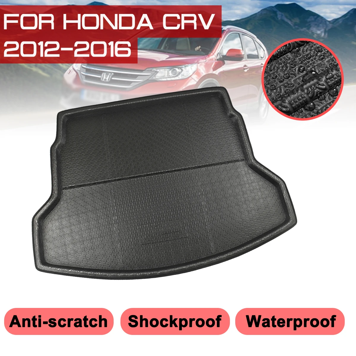 

Car Floor Mat Carpet For Honda CRV 2012 2013 2014 2015 2016 Rear Trunk Anti-mud Cover