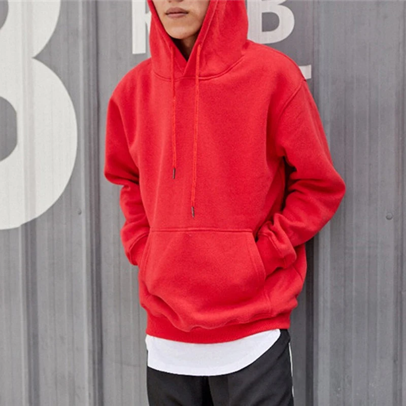 Мужские толстовки с длинным рукавом одноцветная толстовка капюшоном Мужская