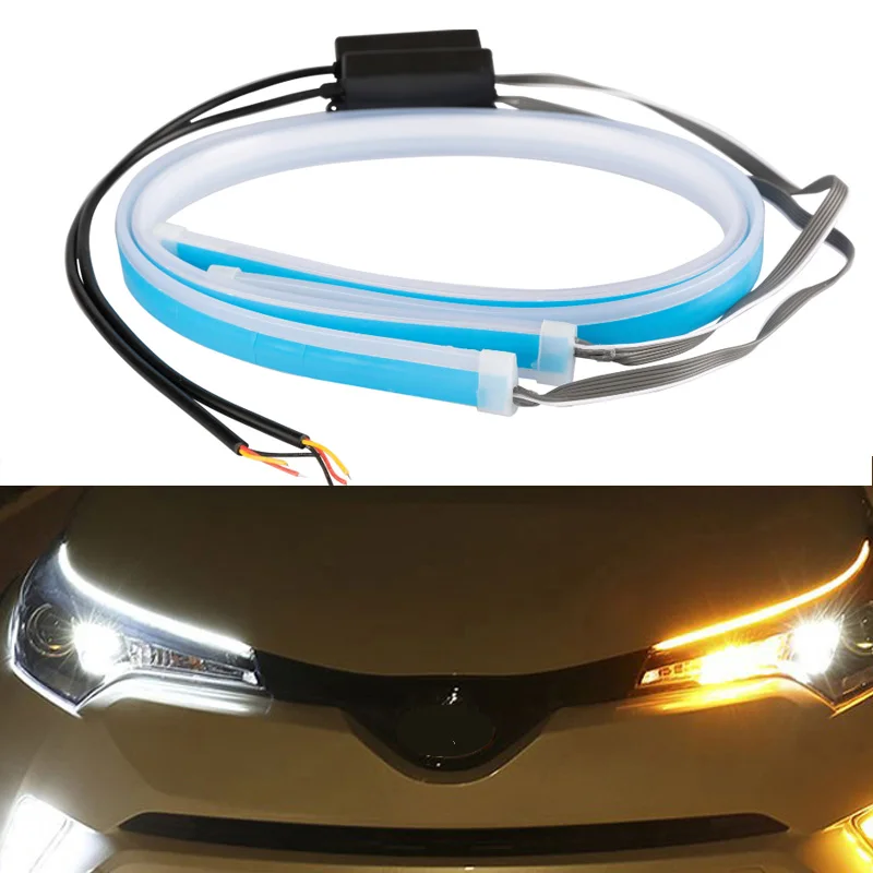 2 шт. супер тонкие светодиодные дневные ходовые огни для Toyota RAV4 2005 2016 2017 2018 2019 2020