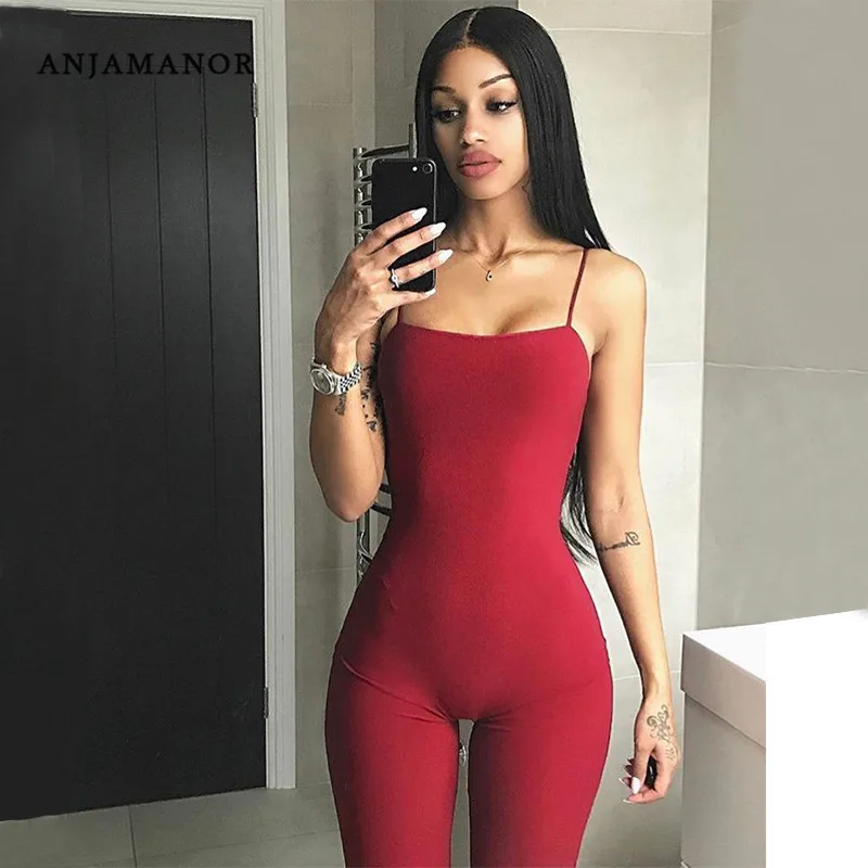 ANJAMANOR черные пикантные Одна деталь Облегающий комбинезон байкерские шорты для