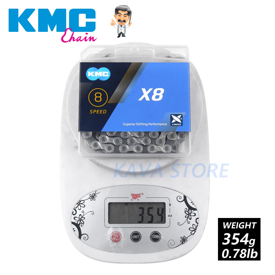 Велосипедная цепь KMC Chain X8 X9 X10 X11 X12 Z8.3 X8PL Z9 X9L X11EL 116L/118L/126 звеньев горного
