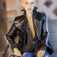 new bjd doll clothes black leather jacket topsfashion shirts 14 13 msd dd baseball clothes windbreaker doll accessories
