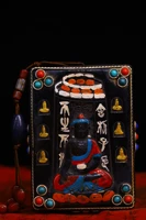 3chinese folk collection old natural horns tracing mosaic gem dzi bead mantra shakyamuni buddha pendant amulet town house