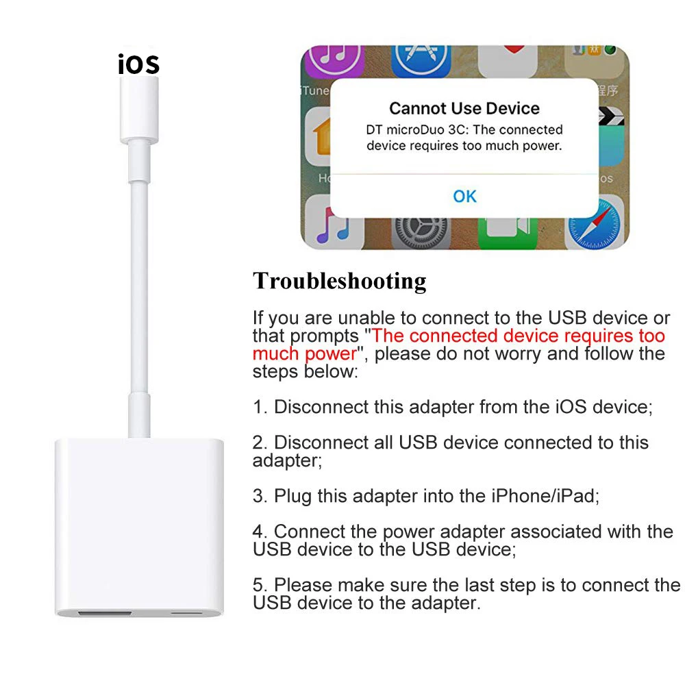 OTG адаптер для перехода от разъема Lightning к USB 3 Камера подключения читателя Наборы