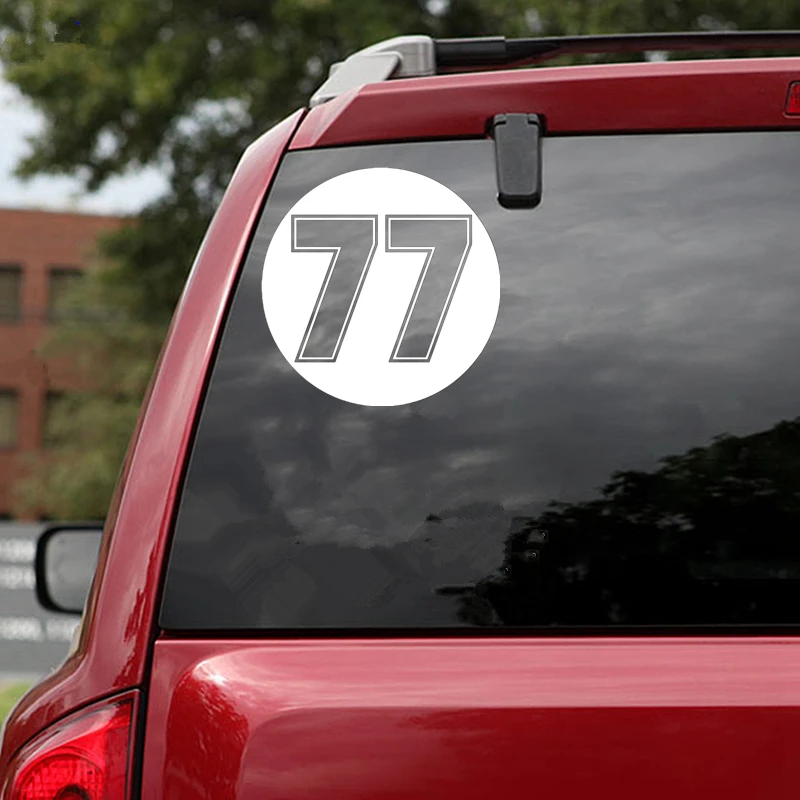

Racing Number 77 Funny Vinyl Car Sticker Reflective Waterproof Car Decal Stickers on Truck Bumper Rear Window