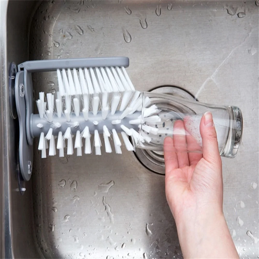

Поглощать Стена Стиль Ленивый щетка для мытья посуды 2 в 1 Кухня домашнего офиса щетка посуда Чистящая Щетка вращающийся чашка скруббер