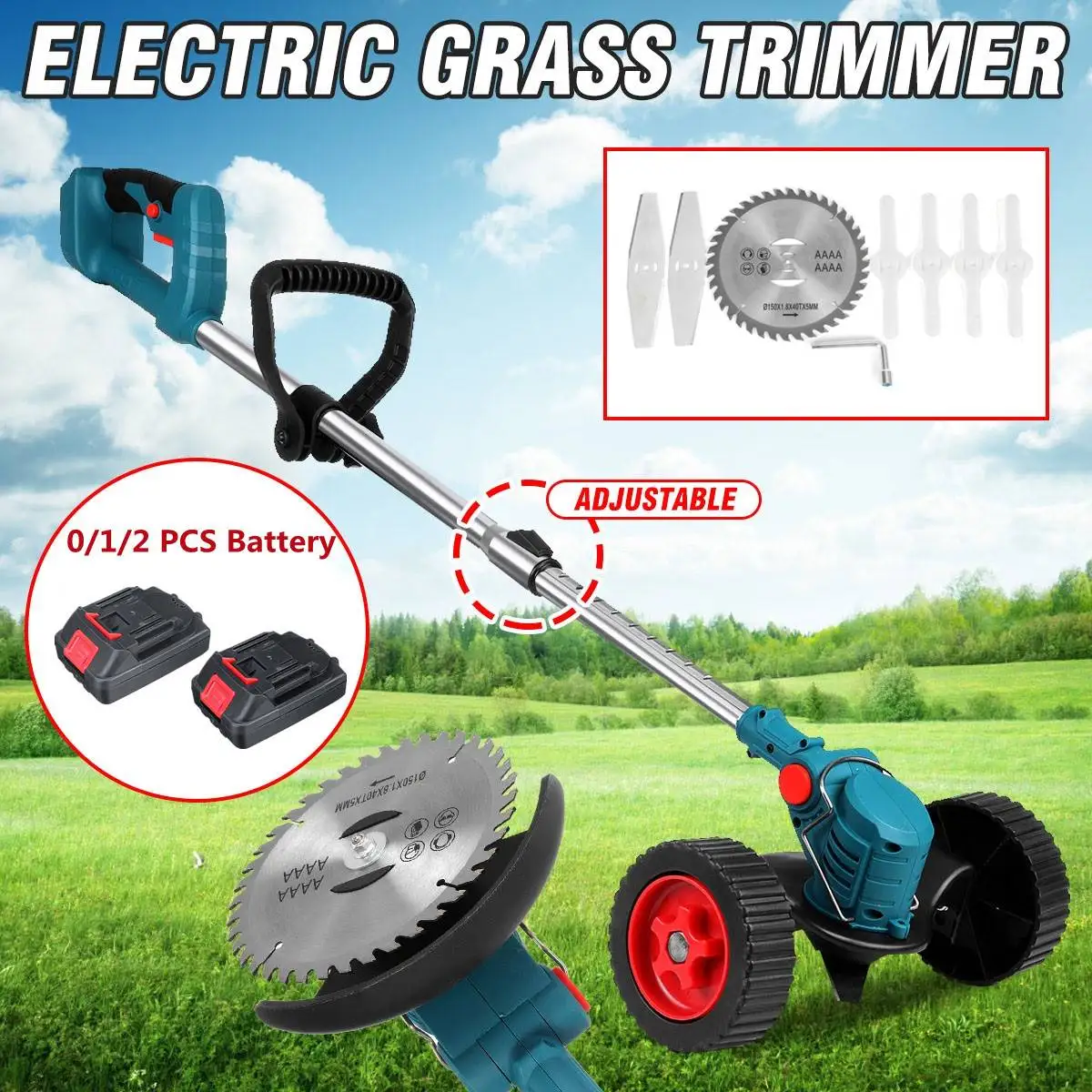 

Electric Grass Trimmer 900W Cordless Lawn Mower Hedge Trimmer Adjustable Handheld Garden Power Tool For Makita 18V Battery