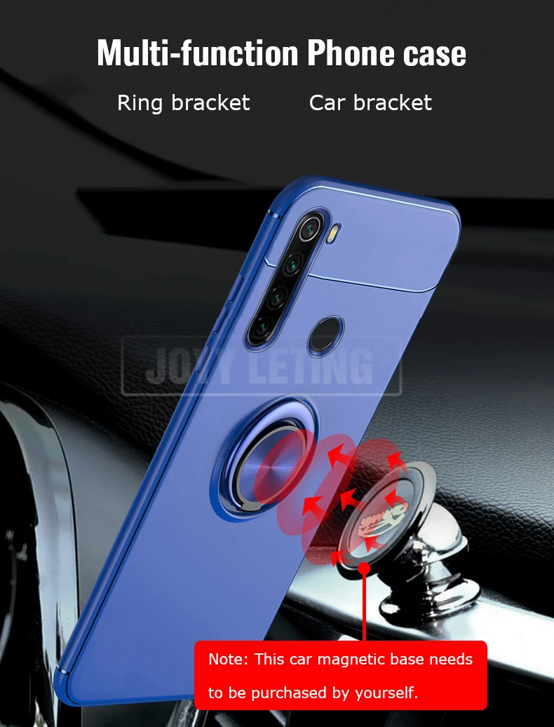 Кольцевой кронштейн, чехол для телефона для Xiaomi Redmi Note 8 Pro, чехол, Мягкий Силиконовый противоударный чехол на заднюю панель для Redmi Note 7 8 Pro, кольцевой чехол