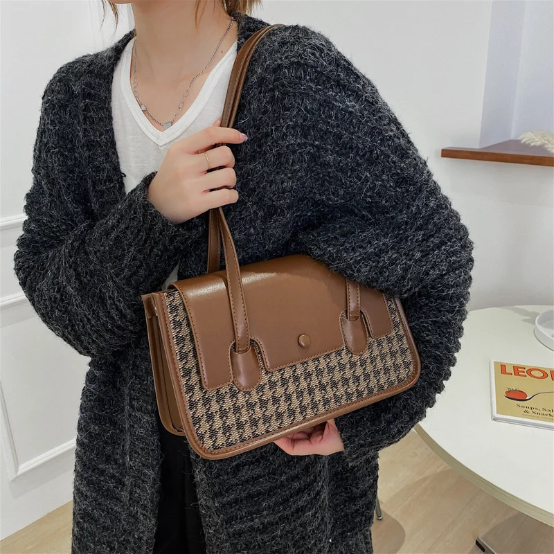 Текстурная сумка Женская Осенняя Новая модная прошитая для подмышек тысяча птиц