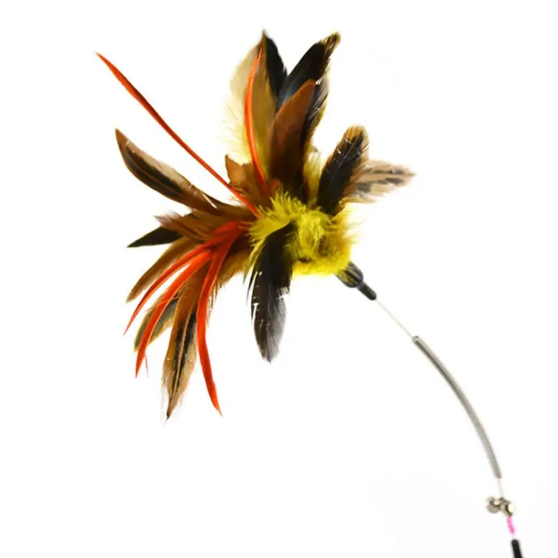 1 шт. забавная игрушка для кошек перьевая штанга прорезыватель с колокольчиком