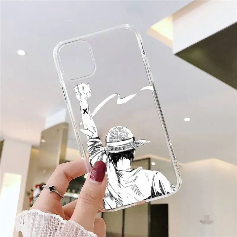 

Anime One Piece Phone Case Transparent for iPhone 11 12 mini pro XS MAX 8 7 6 6S Plus X 5S SE XR 2020