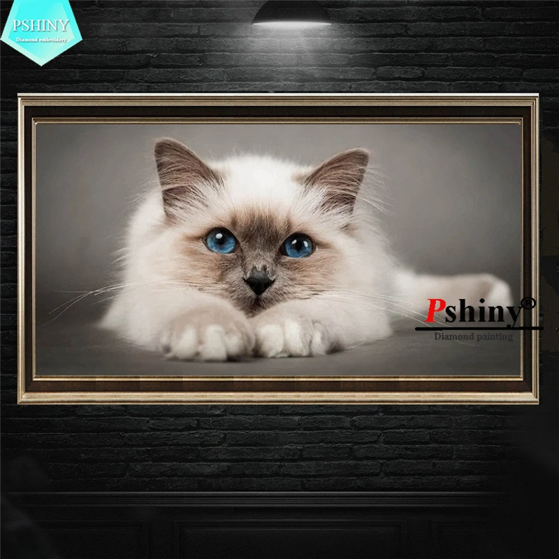 PSHINY 5D алмазная вышивка сделай сам распродажа милые кошки животные полное