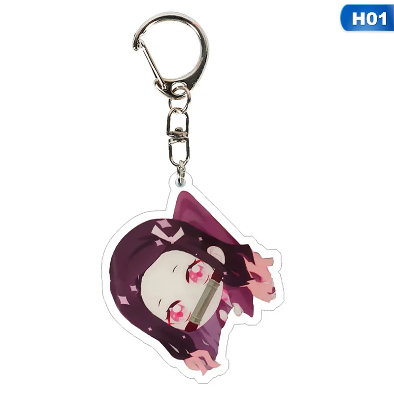 KEY4339H01 Аниме демон убийца: Kimetsu no Yaiba акриловый брелок для ключей Косплей Аниме Подарки - Цвет: KEY4339H01