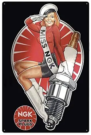 

Spark Plug Novelty Parking Retro Metal Tin Sign Plaque Poster Wall Decor Art Shabby Chic Gift Suitable 12x8 Inch