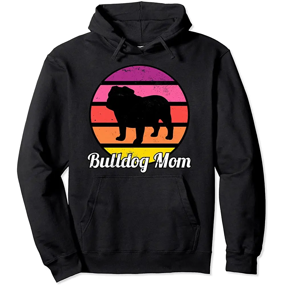 

Bulldog Mom I Retro English Bulldog Pullover Hoodie