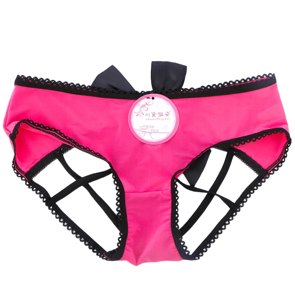 rose red Открытые трусики женские сексуальные открытые кружевные бандажные стринги трусики с дизайном цветов женские сексуальные стринги без косточек - Цвет: rose red