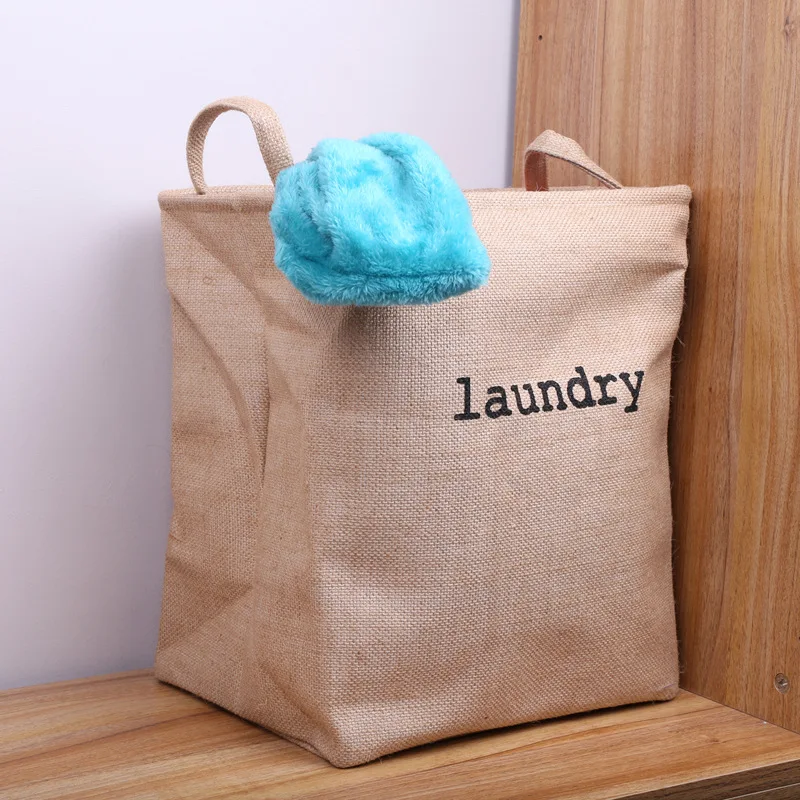 Корзина для организации домашнего хранения из хлопка и льна складная корзина