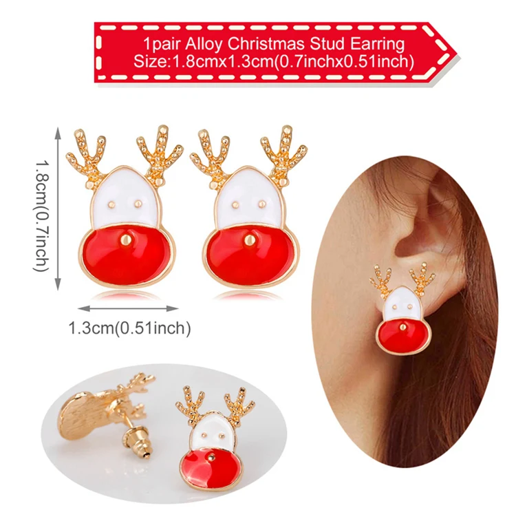 earring style 23 QIFU рождественские украшения для дома рождественские украшения Navidad Санта Клаус браслет Natal Декор Noel - Цвет: earring style 23