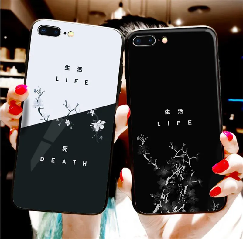 Черный чехол для телефона Life death flower iPhone 11 pro XR 7 Plus XS силиконовый 6S 8 6 Max|Бамперы| |