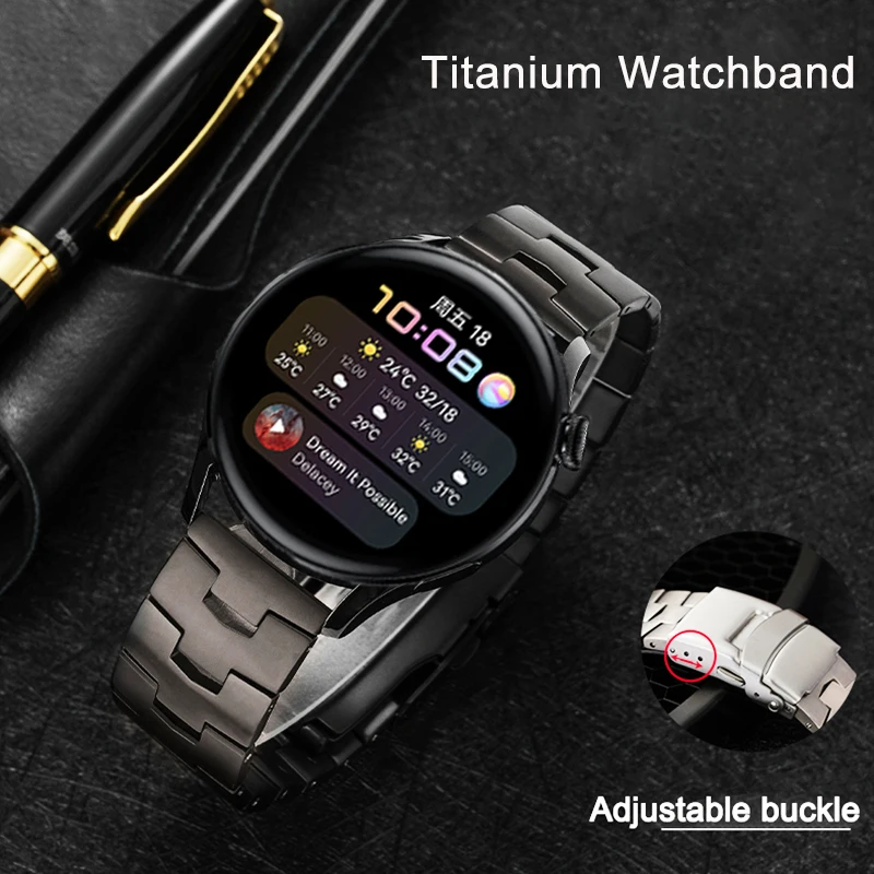 Alça de Titânio para Huawei Relógio gt 2 Gt2 46mm Pulseira Inteligente Acessórios Substituição Cinto 22mm 33 Pro –
