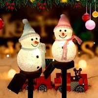 Рождественский светодиодный светильник для газона, ландшафтный светильник, солнечный снеговик, наземная лампа, креативный мультяшный свет...