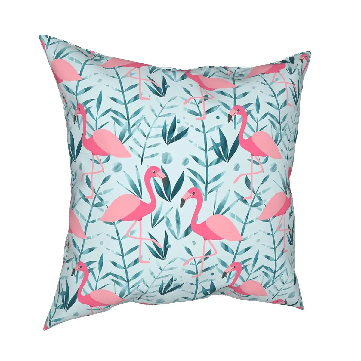 

Flamingo Fever Throw Pillow Cover Decorative Pillow Tropical Palm Floral Hawaiian Exotic Vintage Pillowcase