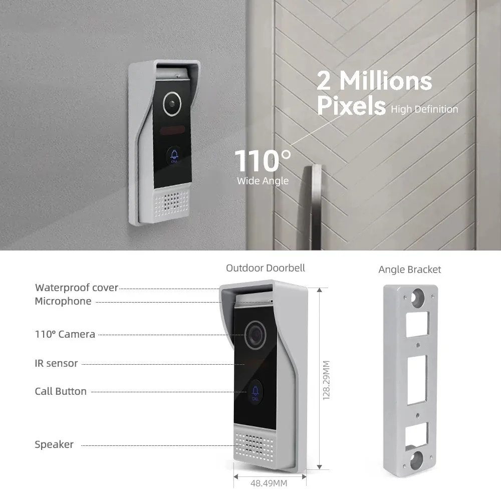Jeatone WiFI Tuya Smart Doorphone Video Intercom System Apartment Villa FHD 1080P Video Doorbell Full Touch Screen With Camera enlarge