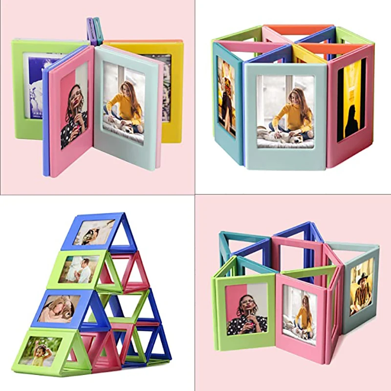 

Magnetic Photo Frames for Fujifilm Instax Mini Film Papers, Double Sided Fridge Picture Frame, Magnets Children's Artwork Frames
