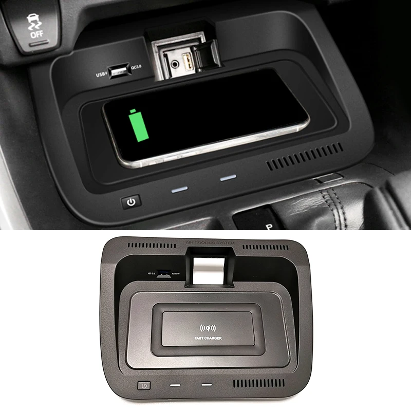For Toyota RAV4 RAV 4 2019 2020 10W car QI wireless charger phone holder center console storage box charging plate |