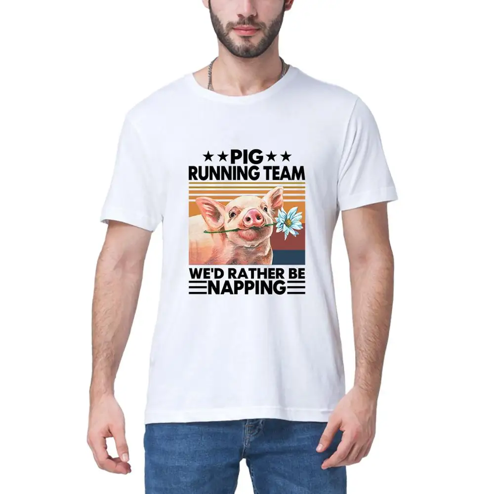 

Pig Running Team We'd Rather Be Napping Vintage Men's T Shirt
