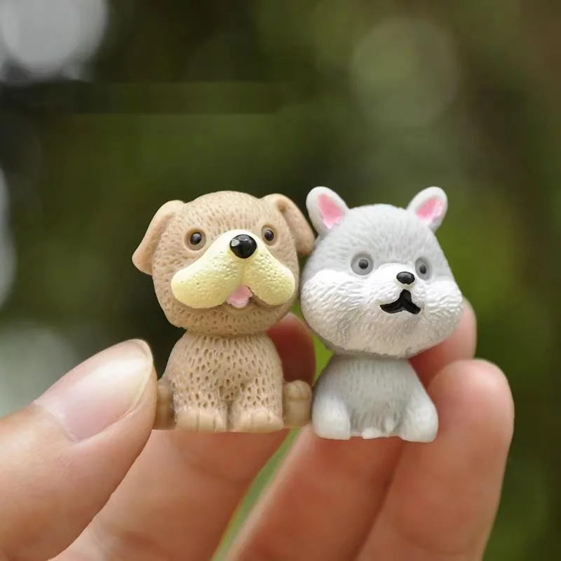 Mini size Simulation action Figures small dog Animal Model Miniature Figurine Fairy home Garden Wedding Doll Decoration kids toy | Игрушки и
