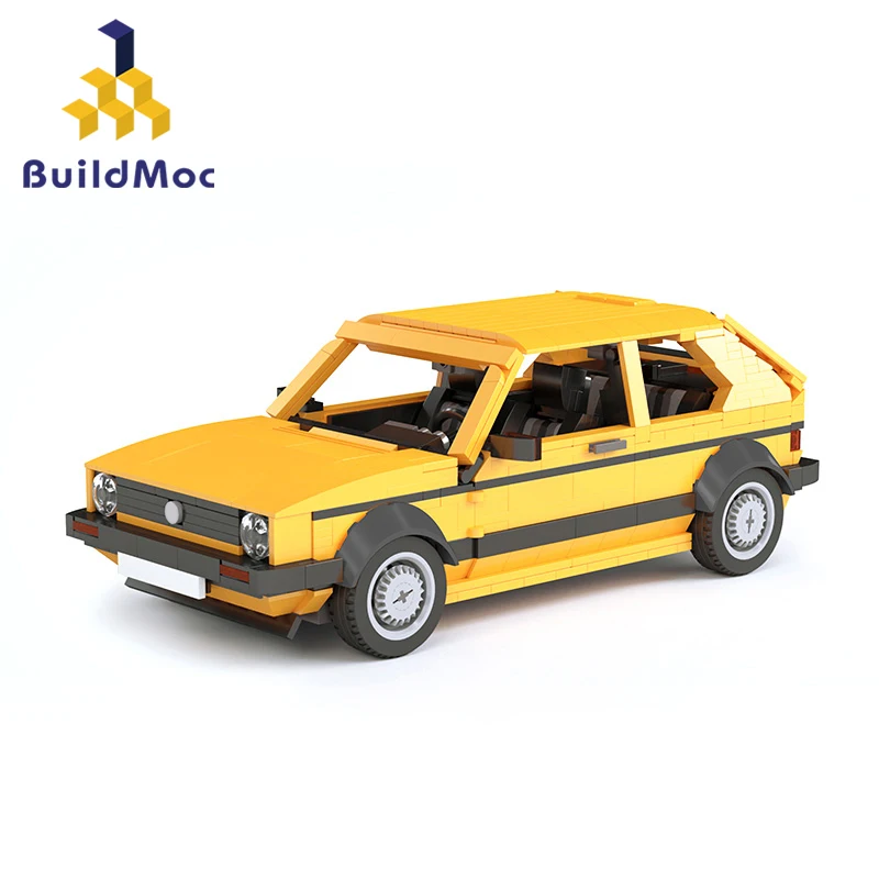 

Buildmoc Racing Car Blocks Yellow Sonic Golf MK1 Compatible high-techalalalalal al Toys children Super Car Model