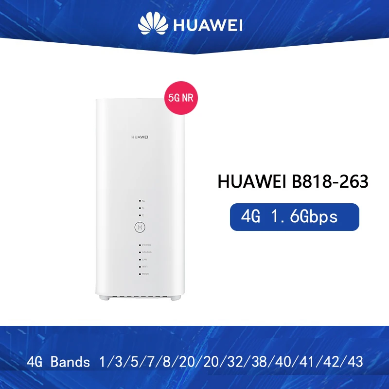 

Unlocked new Huawei B818 B818-263 4G Router 3 Prime LTE CAT19 Router 4G B1/3/5/7/8/20/26/28/32/38/40/41/42/43 Wirless CPE Router