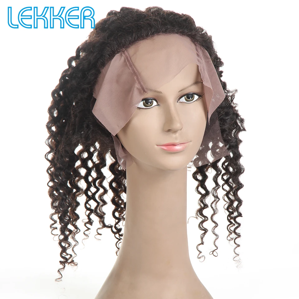 Lekker волнистые 360 кружевные фронтальные волосы Remy глубокая волна Закрытие 10 ''