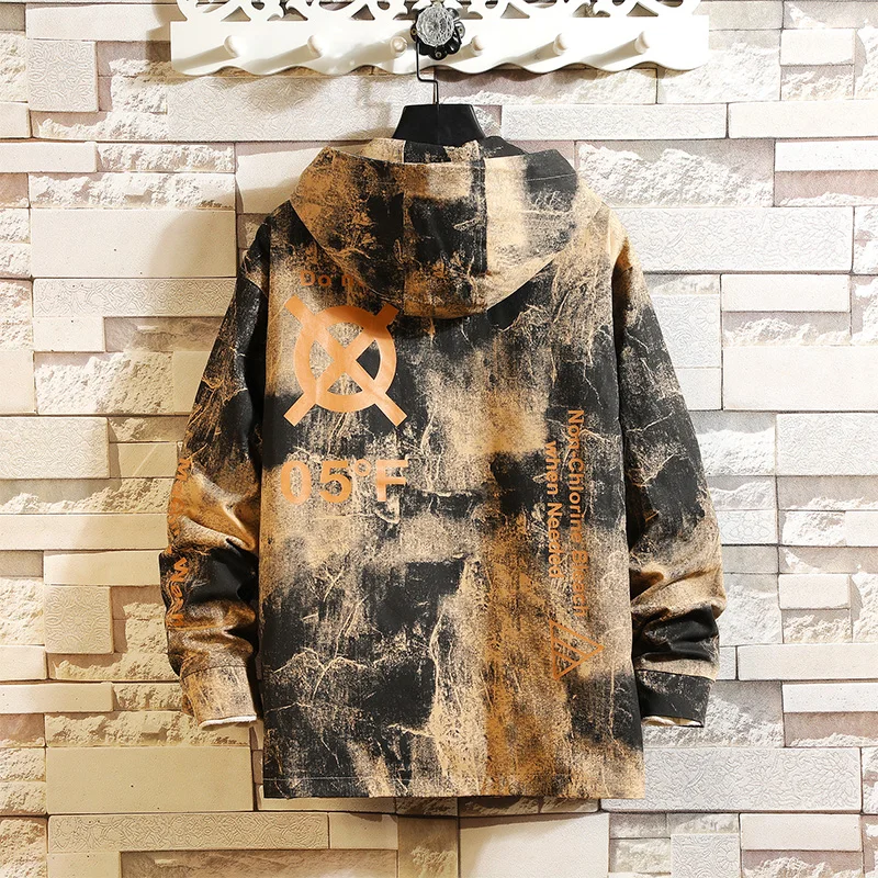 Куртка Onnestun Мужская камуфляжная с капюшоном ветровка в стиле хип-хоп стиль