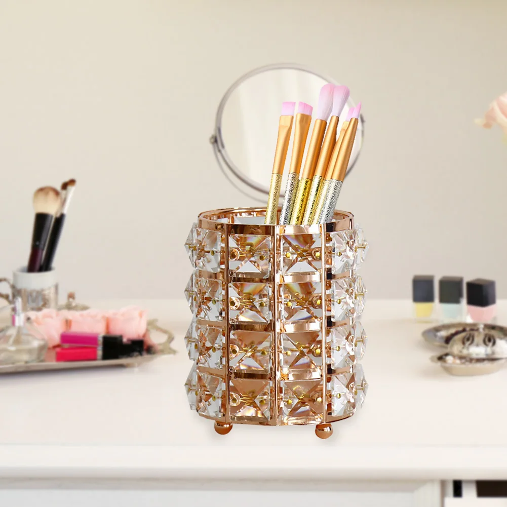 Large-Capacity Crystal Pen Makeup Brush Holder Container Desktop Nordic Luxury Storage Decoration Accessories | Дом и сад