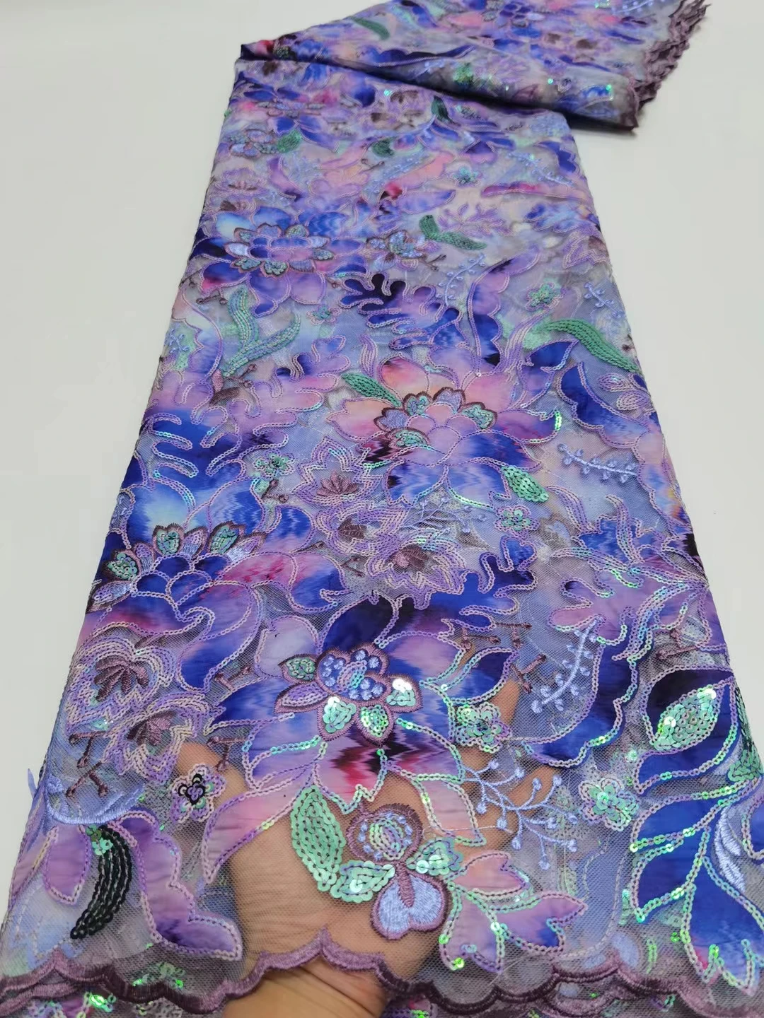 

beautiful laser cut french lace fabric 5yards african net tulle lace fabric with 3D flowers for lady dress DP5231